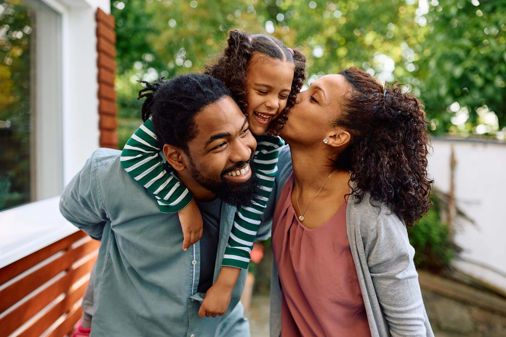 Smiling family together